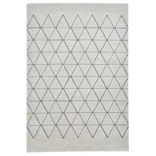 Minimalist Light Beige & Grey Geometric Rug – Modern Diamond Pattern, Soft Polypropylene Blend – Multiple Sizes