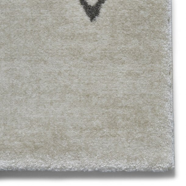 Minimalist Light Beige & Grey Geometric Rug – Modern Diamond Pattern, Soft Polypropylene Blend – Multiple Sizes