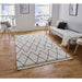 Elegant White & Black Diamond Shaggy Area Rug – Luxurious Soft Texture – Multiple Sizes