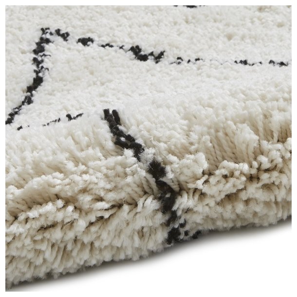 Bohemian White & Black Living Room Rug