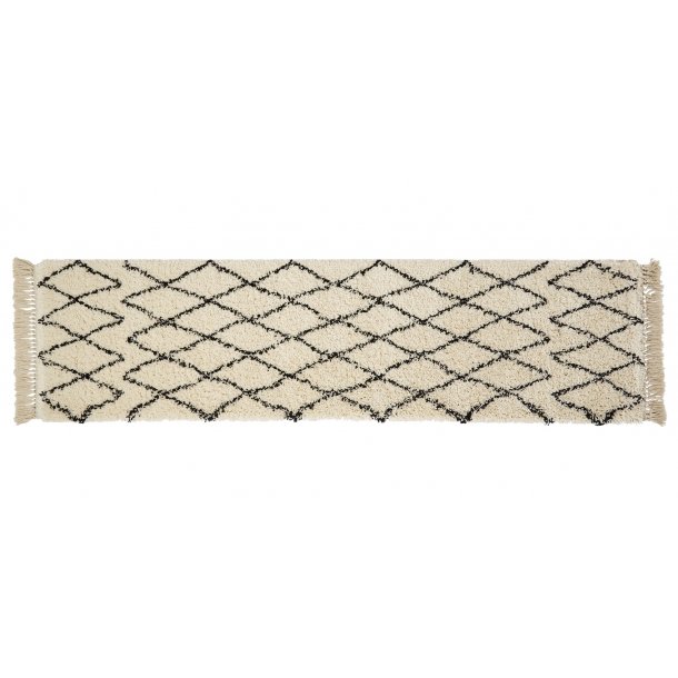 Elegant White & Black Diamond Shaggy Area Rug – Luxurious Soft Texture – Multiple Sizes