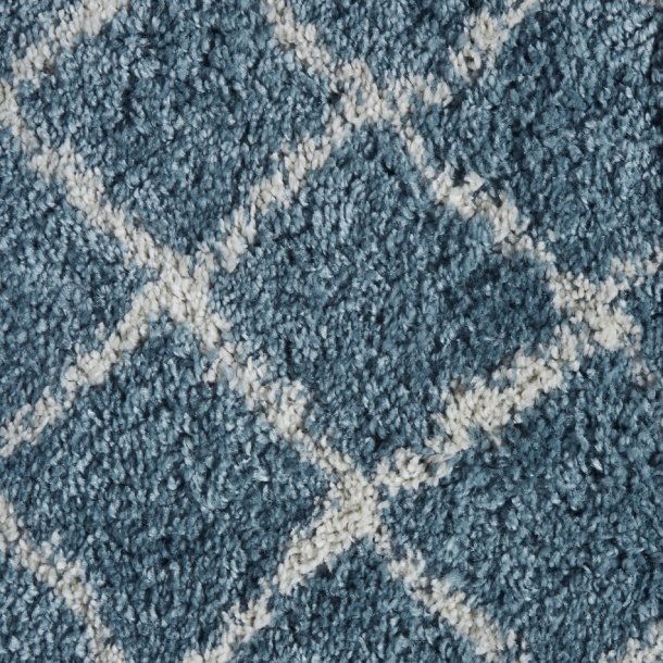 Charming Blue & White Diamond Area Rug - Textured Elegance with Tassels - Multiple Sizes