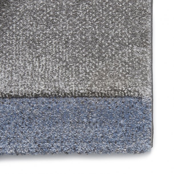 Stylish Grey & Blue Patchwork Rug – Textured Modern Design – Multiple Sizes