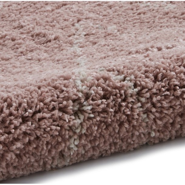 Elegant Rose Shaggy Area Rug with Tassel Detailing – Soft Blush Tones – Multiple Sizes