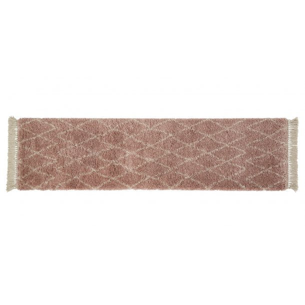 Elegant Rose Shaggy Area Rug with Tassel Detailing – Soft Blush Tones – Multiple Sizes