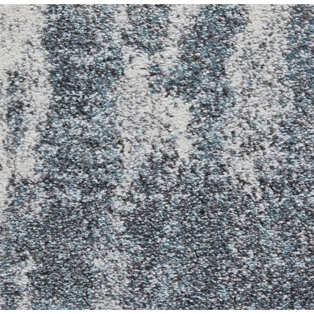 Elegant Distressed Ivory & Blue Area Rug – Abstract Pattern – Multiple Sizes