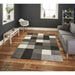 Sophisticated Grey Geometric Patchwork Rug – Modern Rectangular Design – Multiple Sizes