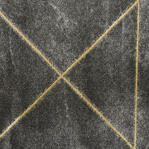 Portland Dark Grey & Gold  Living Room Rug