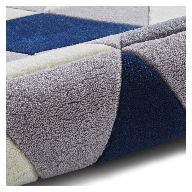 Cavendish Grey & Navy Living Room Rug