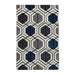 Luxurious Grey & Navy Geometric Rug - Bold Hexagonal Design - Polypropylene & Polyester Finish - Multiple Sizes