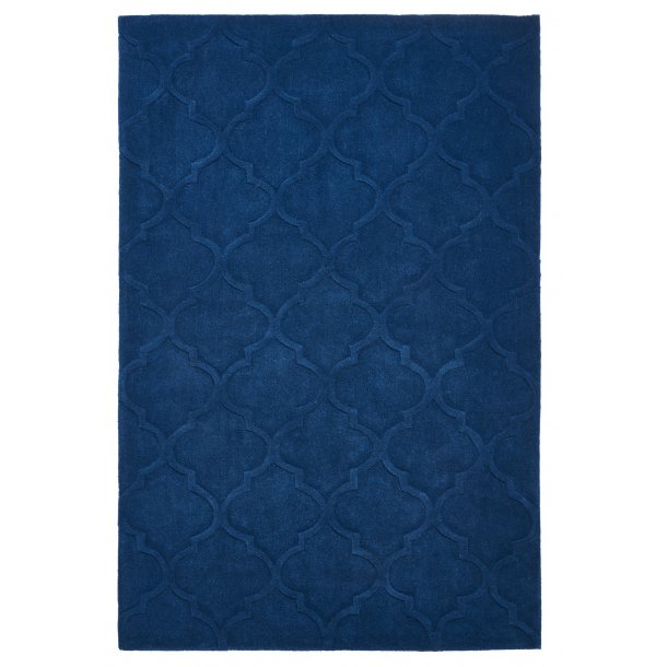 Navy Moroccan Trellis Area Rug - Bold Geometric Pattern - Multiple Sizes