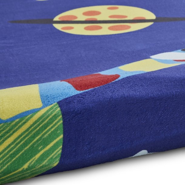 Blue Space Adventure Kids' Play Rug - Fun Rocket & Spaceship Design - Multiple Sizes