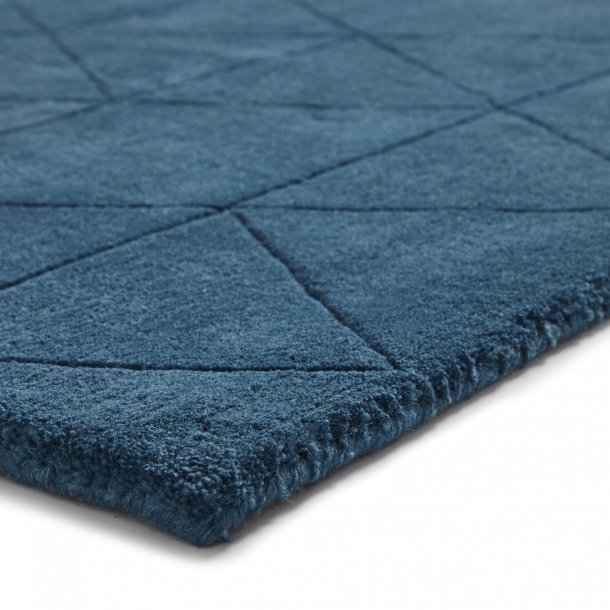 Luxurious Dark Teal Wool Area Rug – Geometric Design – Premium 100% Wool – Multiple Sizes