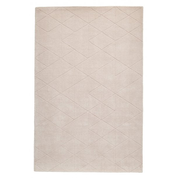 Elegant Soft Rose Wool Area Rug – Geometric Pattern – 100% Wool – Multiple Sizes