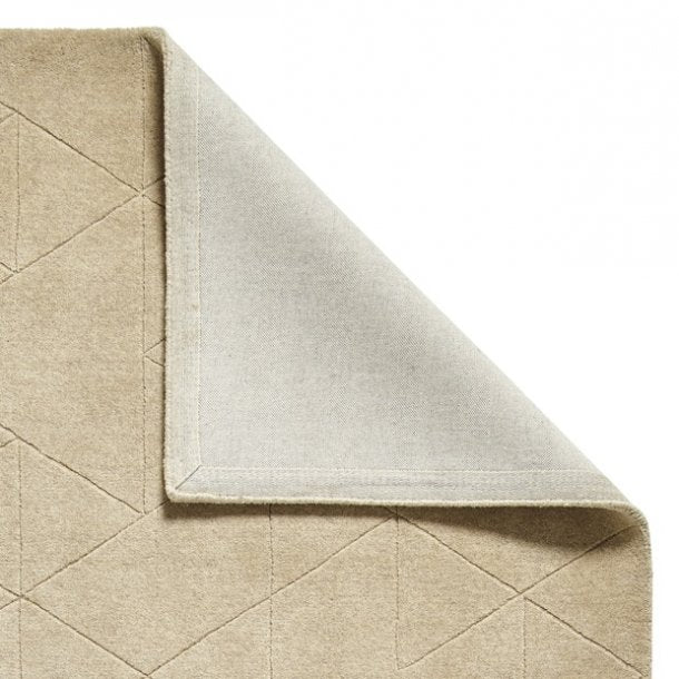 Elegant Beige Wool Area Rug – Minimalist Geometric Design – Premium 100% Wool – Multiple Sizes