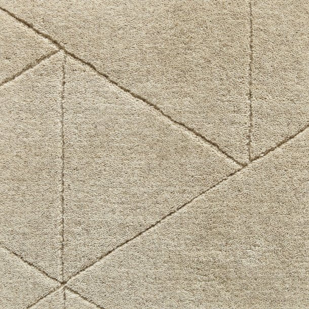 Elegant Beige Wool Area Rug – Minimalist Geometric Design – Premium 100% Wool – Multiple Sizes