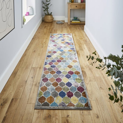 Adorable Multicolored Diamond Pattern Rug - Vibrant Moroccan-Inspired Design - Multiple Sizes Available