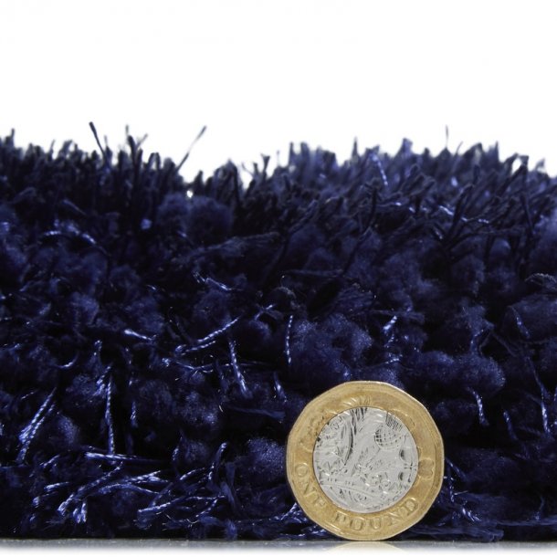 Elegant Dark Navy Shaggy Rug – Luxurious High-Pile in Deep Blue – Multiple Sizes