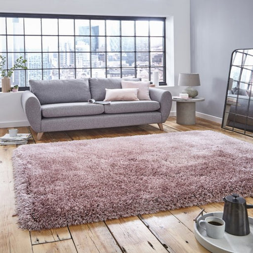 Modern Soft Rose Shaggy Rug – Luxurious Plush Texture in Delicate Rose Pink – Multiple Sizes