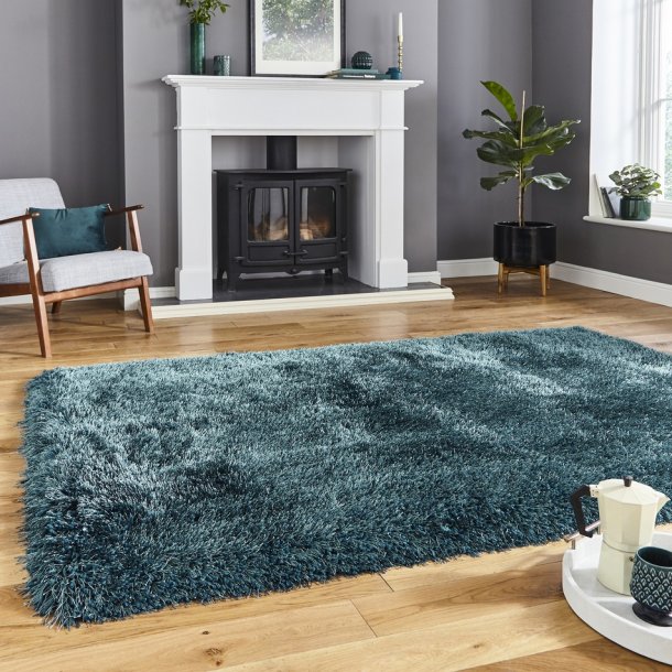 Luxurious Steel Green Shaggy Rug – Deep Plush Texture in Elegant Steel Green – Multiple Sizes