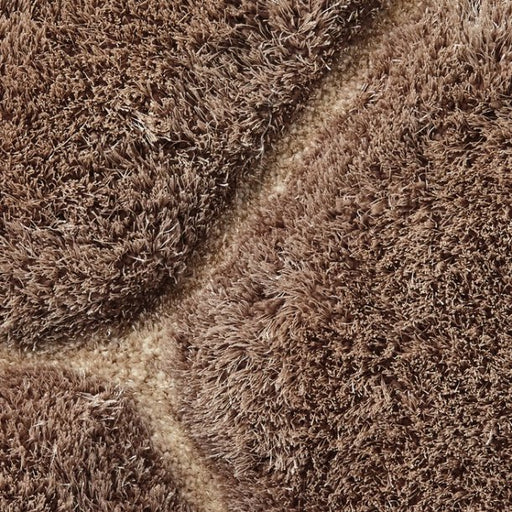 Luxurious Soft Brown Hexagon Pattern Rug – Plush Textured Design – Multiple Sizes