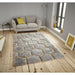 Modern Grey & Yellow Honeycomb Rug – Textured Hexagonal Design, Plush Shag Pile – Multiple Sizes