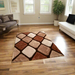 Modern Brown & Beige Diamond Pattern Area Rug – Geometric Design – Multiple Sizes