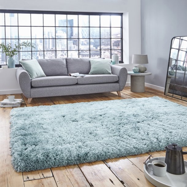 Luxurious Soft Light Blue Shaggy Area Rug – Plush Texture – Multiple Sizes