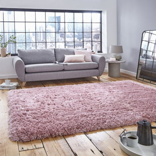 Luxurious Cozy Rose Pink Shaggy Area Rug – Soft High-Pile Comfort – Multiple Sizes 