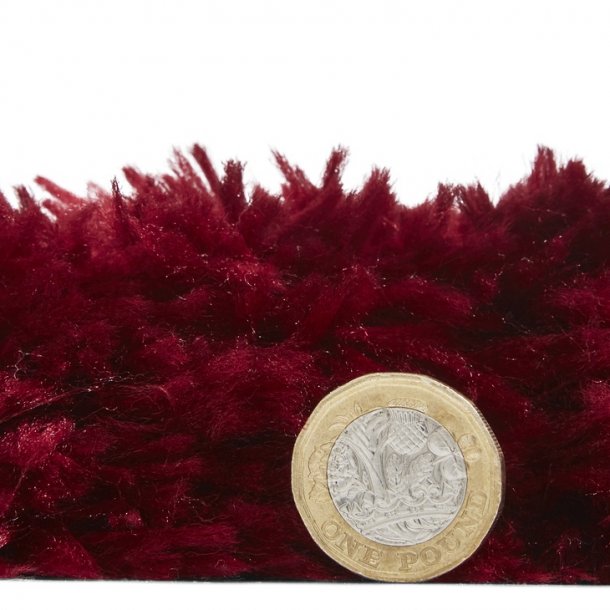 Luxurious Ruby Red Shaggy Area Rug – Plush High-Pile Texture – Multiple Sizes