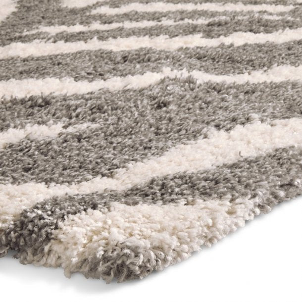 Stylish Ivory & Grey Zebra Print Shaggy Rug – Luxurious Soft Texture – Multiple Sizes