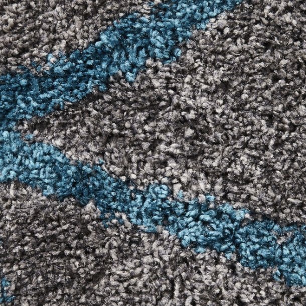 Elegant Grey & Blue Abstract Line Shaggy Rug – Soft High-Pile Comfort – Multiple Sizes