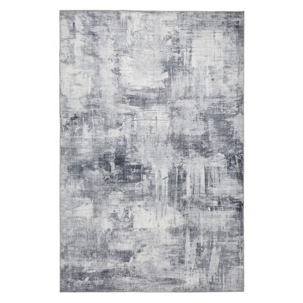 Contemporary Grey Distressed Area Rug – Elegant Textured Design for Living Spaces – Multiple Sizes