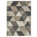 Modern Beige & Grey Geometric Shaggy Rug – Soft Plush Texture – Multiple Sizes