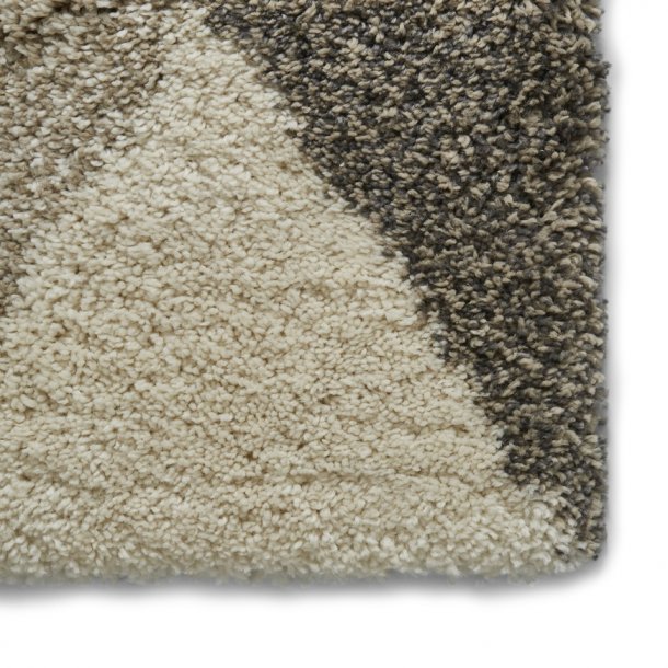 Modern Beige & Grey Geometric Shaggy Rug – Soft Plush Texture – Multiple Sizes