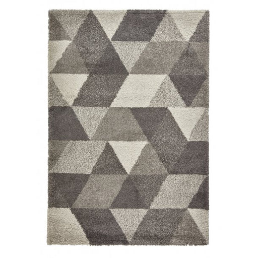 Modern Grey Geometric Area Rug – Soft Polypropylene Blend – Multiple Sizes Available