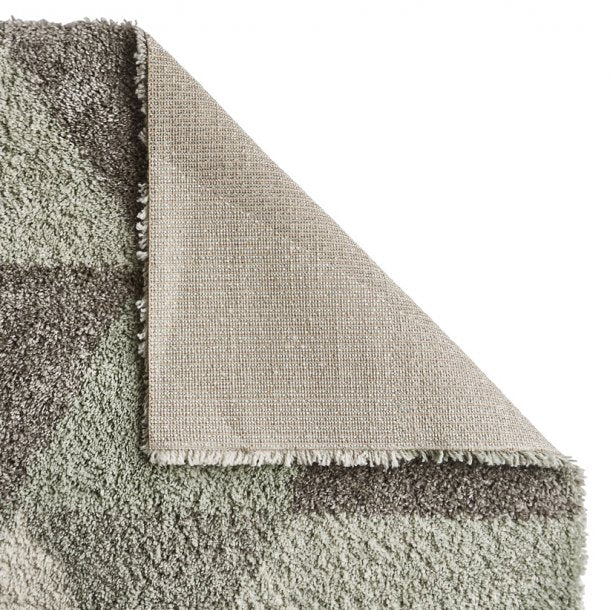 Modern Grey & Aqua Green Geometric Shaggy Rug – Soft Polypropylene Blend – Multiple Sizes