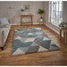 Elegant Grey & Teal Geometric Shaggy Rug – Contemporary Design – Multiple Sizes