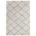 Plush Cream & Grey Diamond Shaggy Rug – Cozy Modern Design – Multiple Sizes