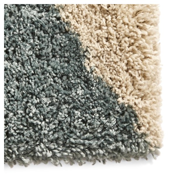 Elegant Grey & Teal Geometric Shaggy Rug – Contemporary Design – Multiple Sizes