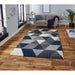 Modern Grey & Navy Triangular Geometric Shaggy Rug – Soft Polypropylene Blend – Multiple Sizes