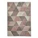 Modern Soft Rose & Cream Geometric Pattern Rug – Textured Design – Multiple Sizes