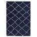 Elegant Navy Blue Lattice Pattern Area Rug – Soft Polypropylene Blend – Multiple Sizes Available