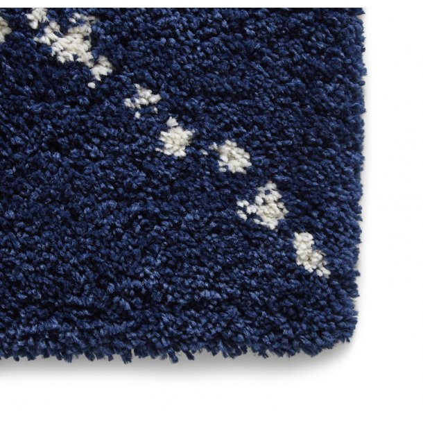 Elegant Navy Blue Lattice Pattern Area Rug – Soft Polypropylene Blend – Multiple Sizes Available