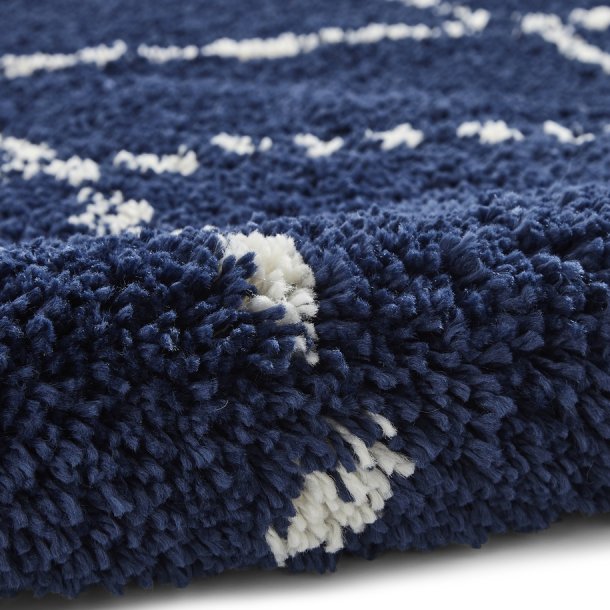 Elegant Navy Blue Lattice Pattern Area Rug – Soft Polypropylene Blend – Multiple Sizes Available