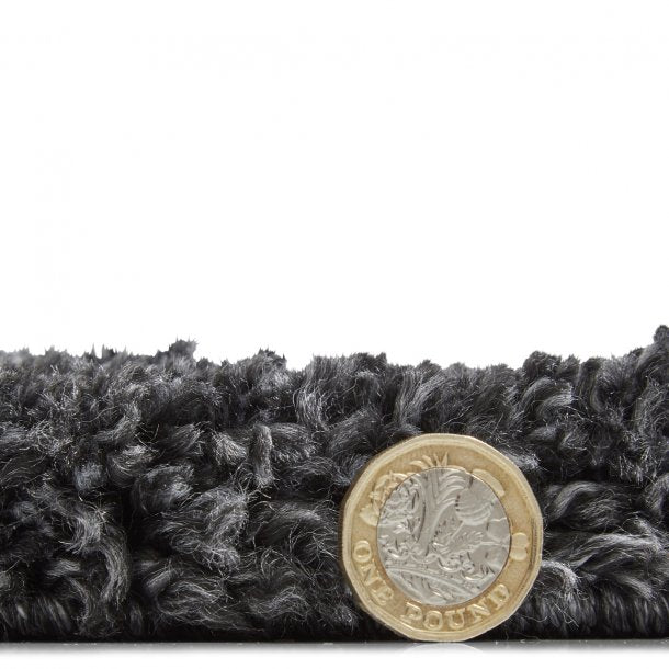 Elegant Dark Grey Shaggy Rug - Luxurious Soft Texture for Living Room – Multiple Sizes