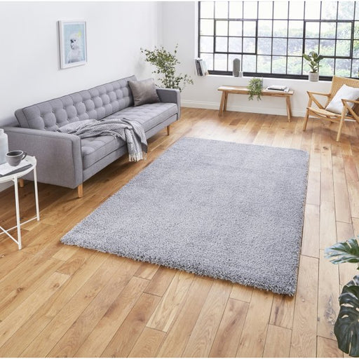 Luxurious Soft Grey Shaggy Rug - Cozy & Versatile Living Room Carpet - Multiple Sizes