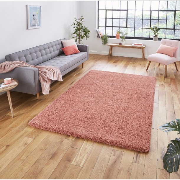 Hudson Plain Peach Shag Pile Indoor Rug