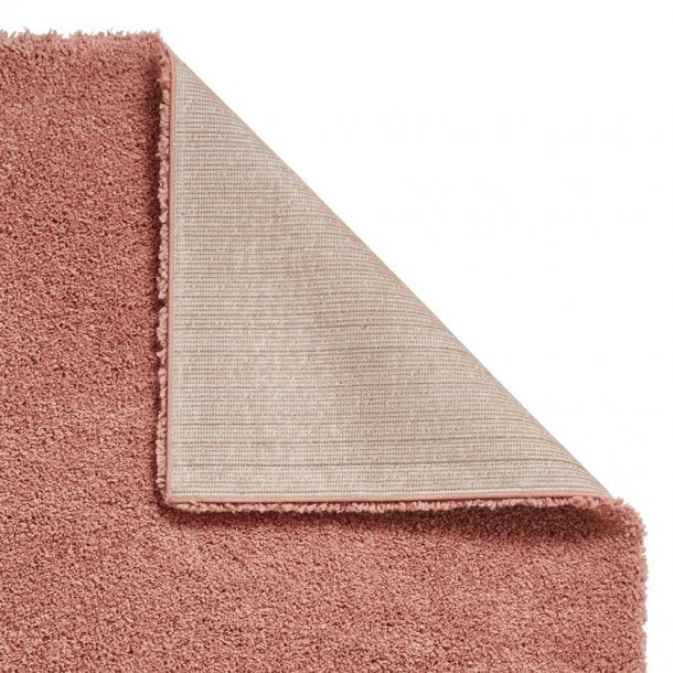 Hudson Plain Peach Shag Pile Living Room Rug