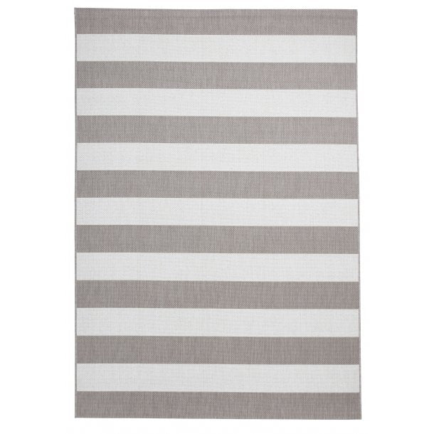 Lounge Outdoor Rug, Striped, Beige & Cream ( 3 Sizes )